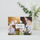Trois Photo Collage Mariage Merci carte postale (Debout devant)
