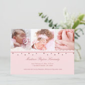 Trois photo Garland Girl Faire-part de naissance (Debout devant)
