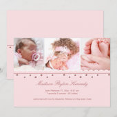 Trois photo Garland Girl Faire-part de naissance (Devant / Derrière)