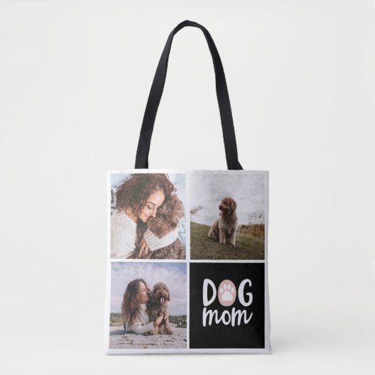 Trois photo Pawprint Chien Maman Sac fourre-tout (Devant)