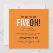 Trois photos 50e FIVEOH! photo invitations d'anniv (Dos)