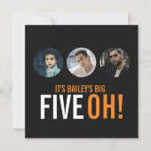 Trois photos 50e FIVEOH! photo invitations d'anniv (Devant)