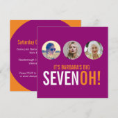 Trois photos 70e SEVENOH ! photo invitation d'anni (Devant / Derrière)