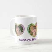 Trois photos dans Hearts Coffee Mug (Devant gauche)