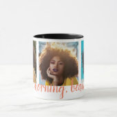 Trois photos et texte personnalisé Café Mug (Centre)