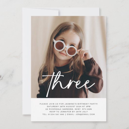 Trois photos Invitation d'anniversaire (Devant)