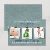 Trois photos sur Twine-3x5Anniversaire Invitation (Devant / Derrière)