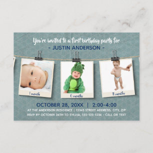 Trois photos sur Twine-3x5Anniversaire Invitation