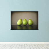 Trois poires encore vie photo sur toile (Insitu (Plancher de Bois))