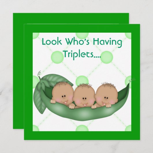 TROIS POIS DANS DES INVITATIONS D'UN TRIPLET DE (Devant / Derrière)