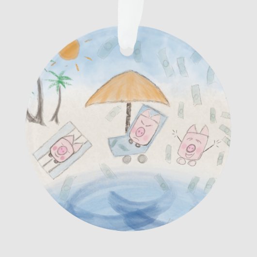 Trois porcelets mignons sur la plage (devant)