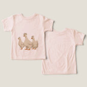 Trois poules françaises découpées en forme de cray (Design Recto & Verso)