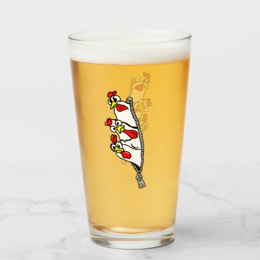 Trois poulets de bande dessinée en verre (Devant (rempli))