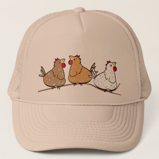 Trois poulets sur un Branche - casquette de (Devant)