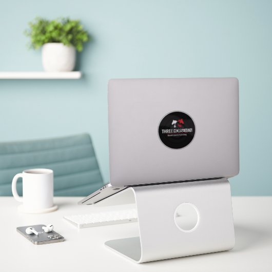 Trois records de cavalier autocollant transparent (Ordinateur portable sur le bureau)