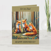 Trois Renards dans la forêt Carte d'anniversaire (Devant)