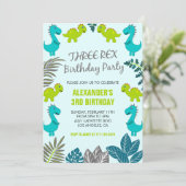 Trois rex anniversaire invitation dinosaure 3e Coo (Debout devant)