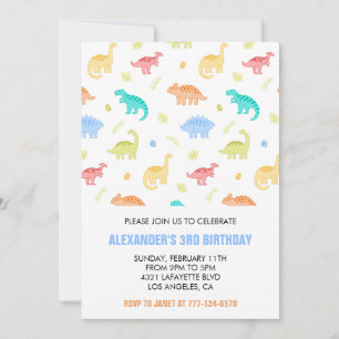 Trois rex anniversaire invitation garçon troisième