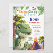 Trois Rex Dinosaur invitation d'anniversaire (Devant)