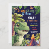 Trois Rex Dinosaur invitation d'anniversaire (Devant)