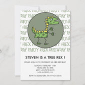 Trois rex invitation d'anniversaire dinosaure 3ème (Devant)