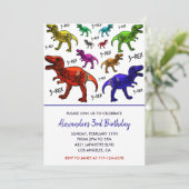 Trois rex invitation d'anniversaire garçon coloré (Debout devant)