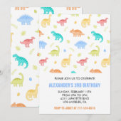 Trois rex invitation d'anniversaire garçon troisiè (Devant / Derrière)