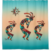 Trois rideau de douche Kokopelli Sud-Ouest (Devant)