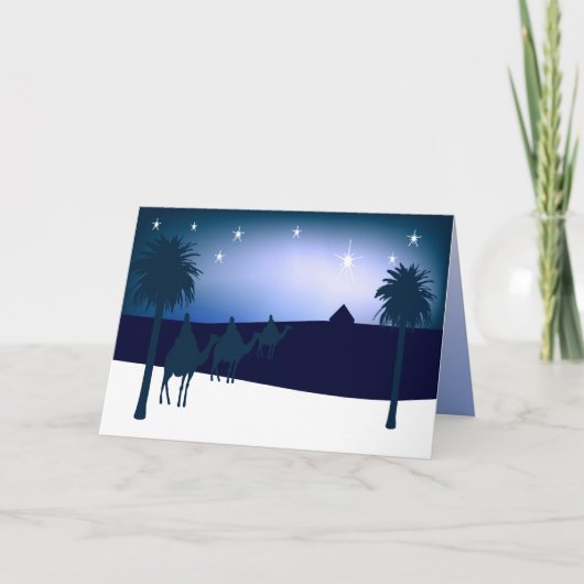 Trois rois Bethlehem Carte de Noël chrétienne (Devant)