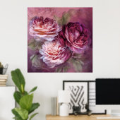 Trois Roses - Bourgogne - Poster des Beaux-Arts/Im (Bureau à domicile)
