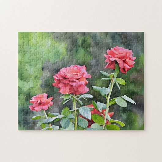 Trois Roses Roses Roses Jardin d'art Puzzle (Horizontal)