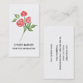 Trois Roses rouges Carte de visite (Devant / Derrière)