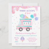 Trois Scoops de plaisir Crème de glace Invitations (Devant)