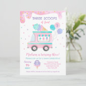 Trois Scoops de plaisir Crème de glace Invitations (Debout devant)