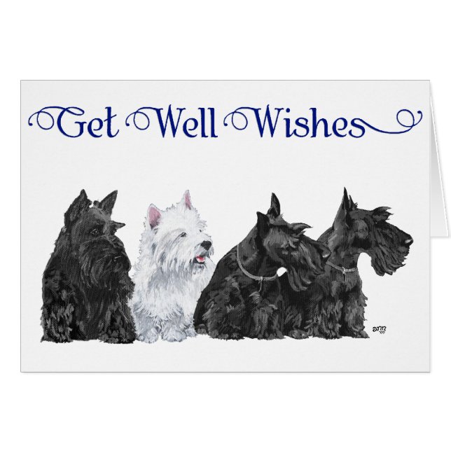 Trois Scotties et un Westie (Devant horizontal)