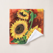 Trois Serviettes De Bain De Tournesols (Gant de toilette)