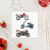 Trois serviettes en papier de moto (En situation)