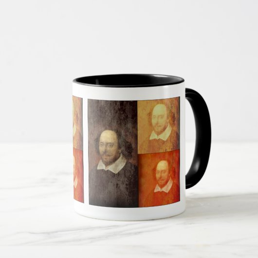 Trois Shakespeare Portrait Collage Mug (Devant droit)