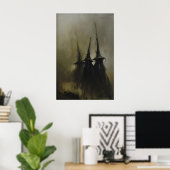 Trois silhouettes de sorcières dans un poster occu (Bureau à domicile)