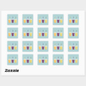 Trois Smoothies Colorful Boissons Sticker Carré (Feuille)