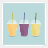 Trois Smoothies Colorful Boissons Sticker Carré (Devant)