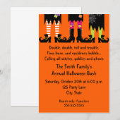 Trois Sorcières Invitation de la fête d'Halloween (Devant / Derrière)