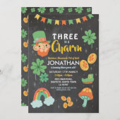 Trois St. Patricks Jour 3e anniversaire Invitation (Devant / Derrière)