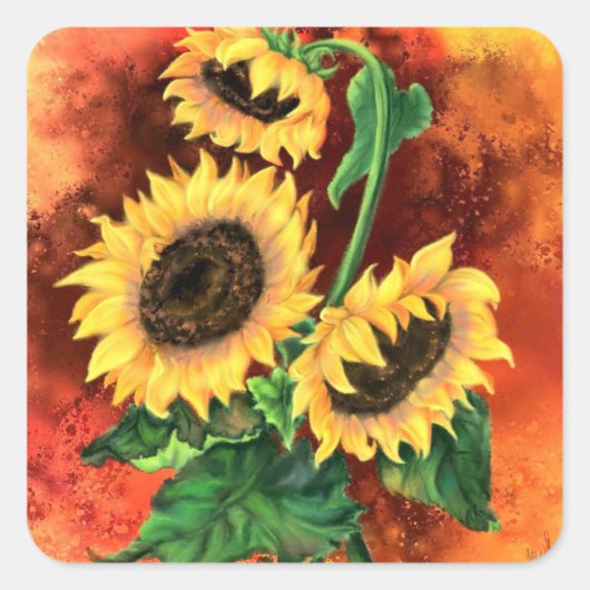 Trois Sticker Sunflower - Peinture (Devant)