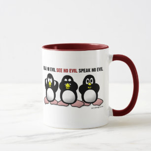Trois tasses sages de pingouins