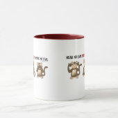 Trois tasses sages de singes (Centre)