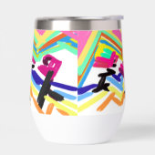 Trois tatouages au coucher du soleil de flamant (Gauche)