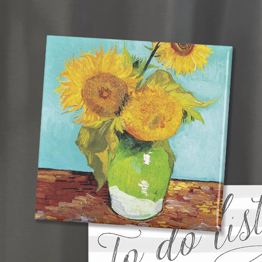 Trois tournfleurs | Vincent Van Gogh Magnet