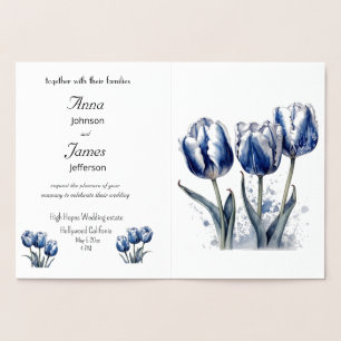 Trois tulipes, invitation de mariage en aluminium