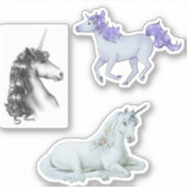 Trois Unicornes Sticker Vinyl Coupé Sur Mesure (Devant)